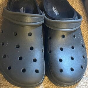 Men’s black clog shoes Skechers arch fit sz 10 very good condition